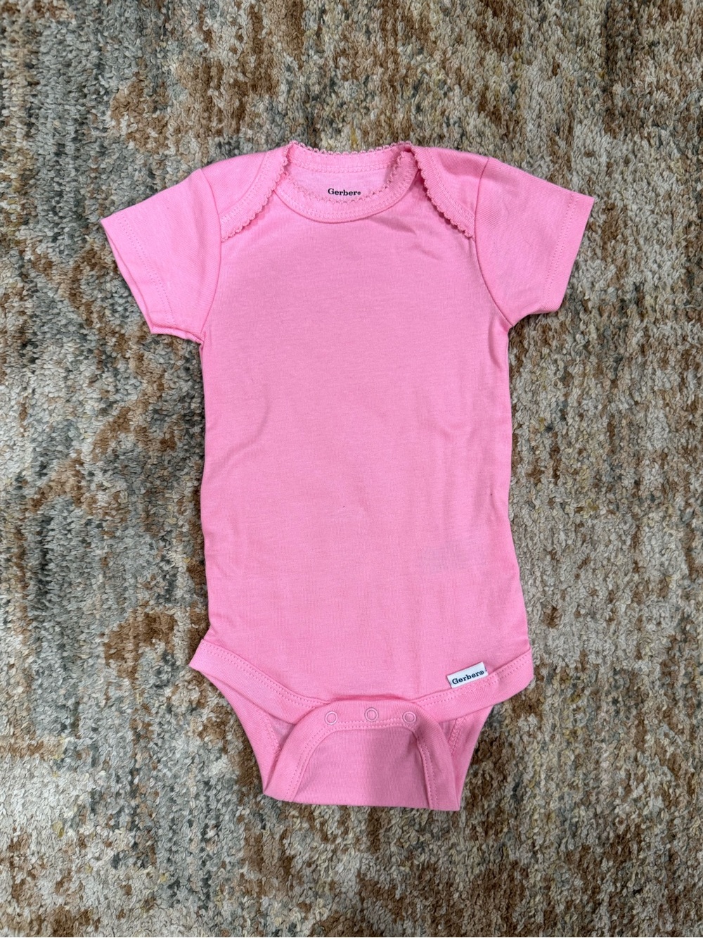 Gerber Onesies Brand Short Sleeve Bodysuit Pink Baby Bodysuit